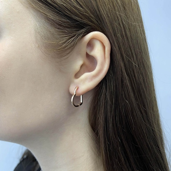 Серьги из серебра без вставок со скидкой