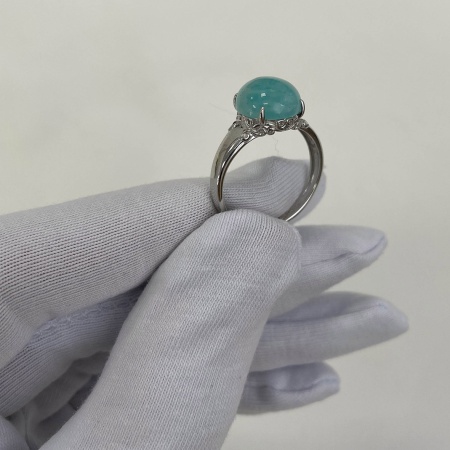 Купить кольцо из серебра с амазонитом в интернет-магазине KRASNOE
