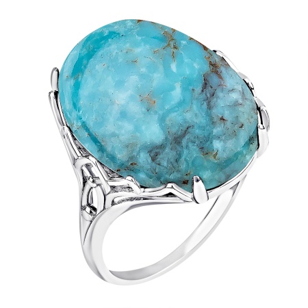 Купить кольцо из серебра с бирюзой в интернет-магазине KRASNOE