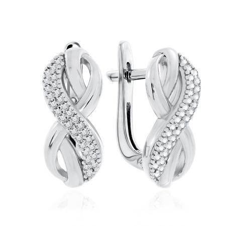Серьги из серебра с фианитами 2340201333л от KRASNOE, металл Серебро, вставка Фианит
