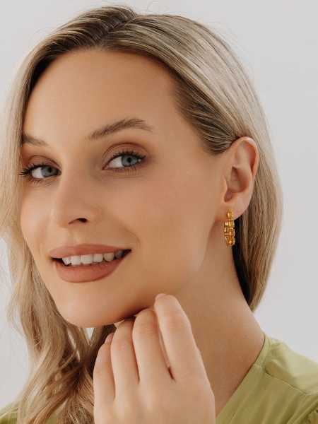 Серьги из серебра с цитринами