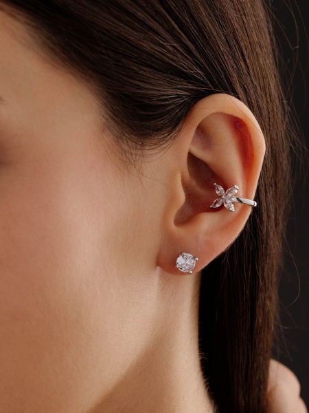 Серьги из серебра с фианитами в ювелирном интернет-магазине