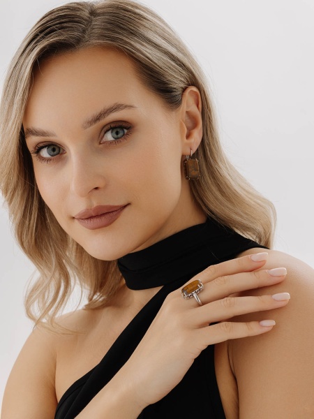 Купить кольцо из серебра с яшмой в интернет-магазине KRASNOE