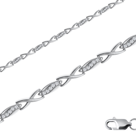 Купить браслет из серебра с фианитами