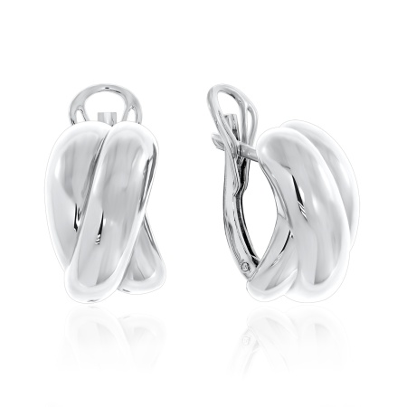 Серьги из серебра без вставок со скидкой