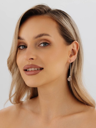 Серьги из серебра с хрусталём 2340521068 от KRASNOE, металл Серебро, вставка Горный хрусталь