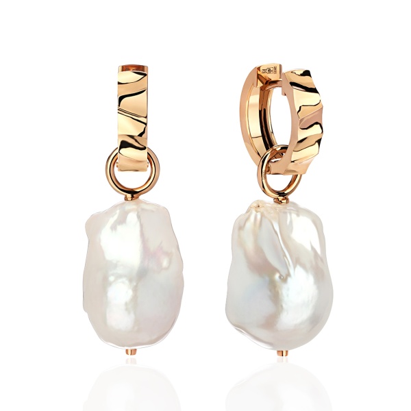 Серьги из золота с жемчугом pearl luxury 2100052758 от KRASNOE, металл Золото, вставка Жемчуг