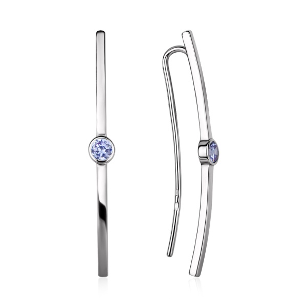 Серьги из серебра с фианитами в ювелирном интернет-магазине