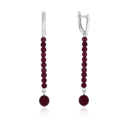 Серьги из серебра с жадеитом 2340650730-37 от KRASNOE, металл Серебро, вставка Жадеит