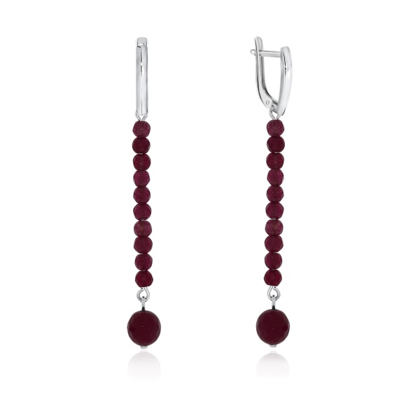 Серьги из серебра с жадеитом 2340650730-37 от KRASNOE, металл Серебро, вставка Жадеит