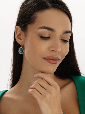 Серьги из серебра с бирюзой 2310315062 от KRASNOE, металл Серебро, вставка 