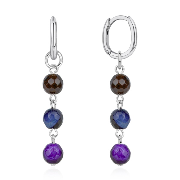 Серьги из серебра с агатами в ювелирном интернет-магазине