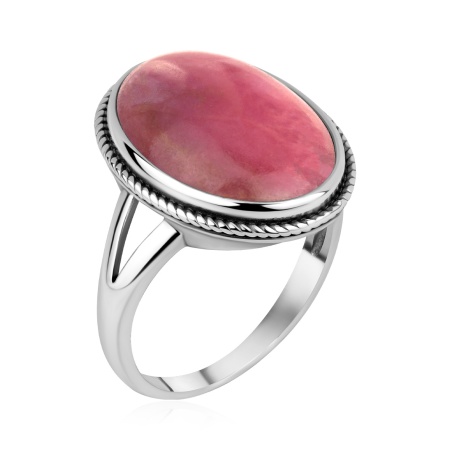 Купить кольцо из серебра с родонитом в интернет-магазине KRASNOE