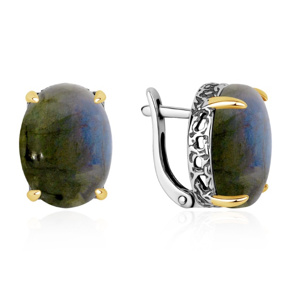 Серьги из серебра с лабрадоритами
