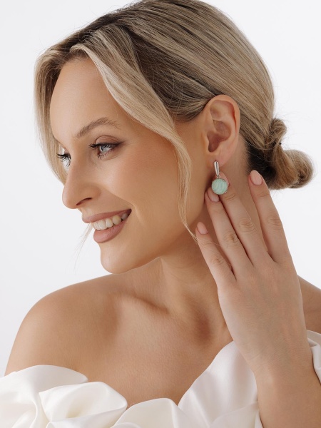 Серьги из серебра с амазонитами