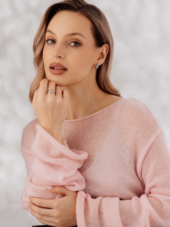 Серьги из серебра с фианитами