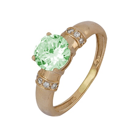 Купить кольцо из золота с кристалл ювелирныйом и фианитами в интернет-магазине KRASNOE