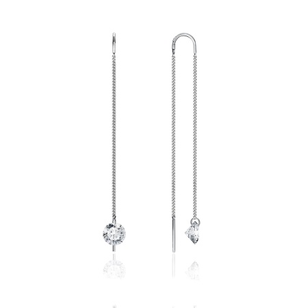 Серьги из серебра с фианитами