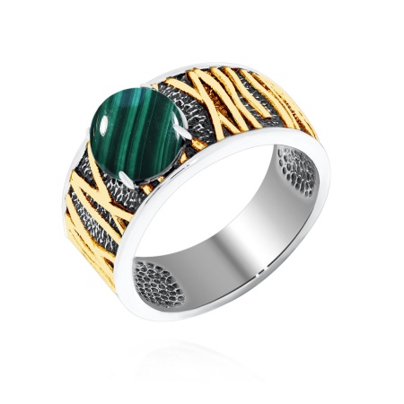 Купить кольцо из серебра с малахитом в интернет-магазине KRASNOE