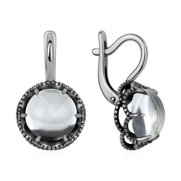 Серьги из серебра с горным хрусталем