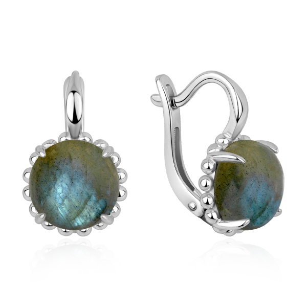 Серьги из серебра с лабрадоритами в ювелирном интернет-магазине