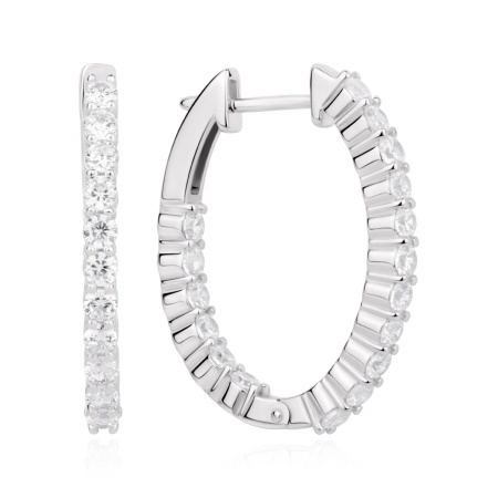 Серьги из серебра с фианитами