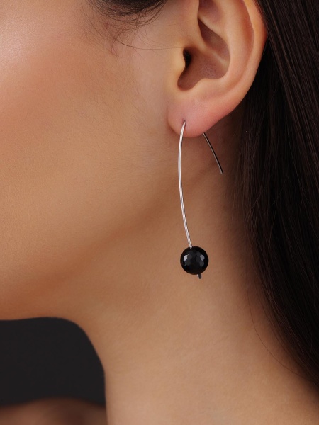 Серьги из серебра с агатами 2340391063-20 от KRASNOE, металл Серебро, вставка Агат