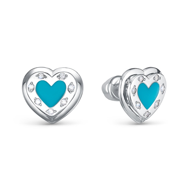 Серьги из серебра с0503138 от KRASNOE, металл Серебро, вставка Эмаль и фианиты