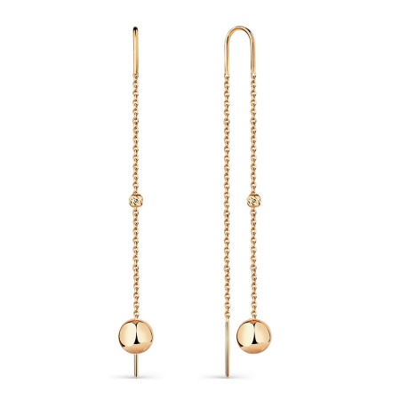 Серьги из золота без вставок 002-0645-0000-010 от KRASNOE, металл Золото, вставка Без вставок