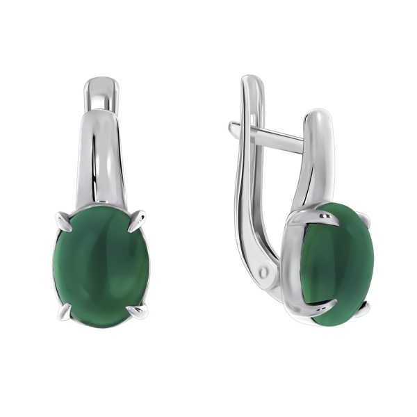 Серьги из серебра с агатом