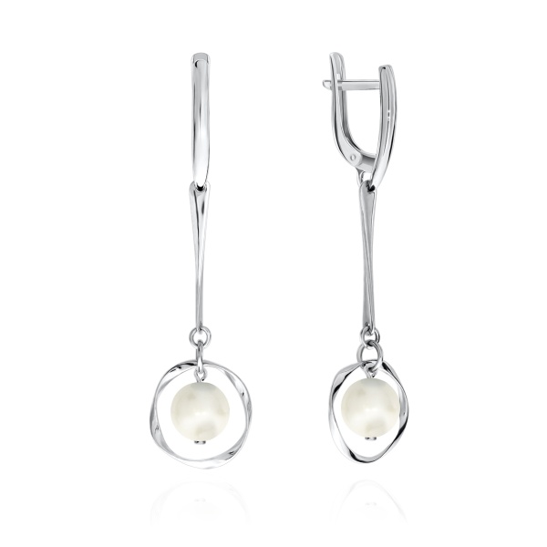 Серьги из серебра с жемчугом