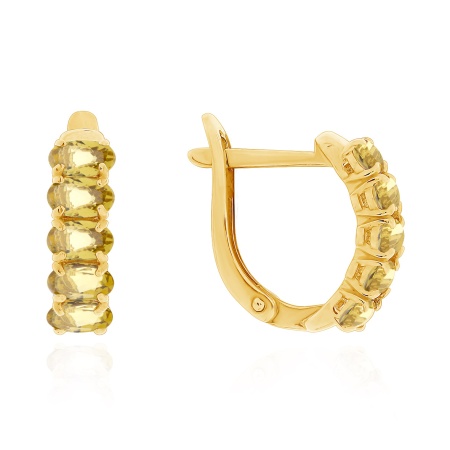 Серьги из серебра с цитринами со скидкой