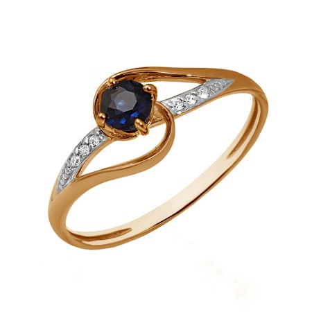 Купить кольцо из золота с сапфиром и бриллиантами в интернет-магазине KRASNOE