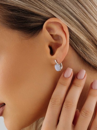 2340395771-9 Серьги (Ag 925) 2340395771-9 от KRASNOE, металл Серебро, вставка Агат