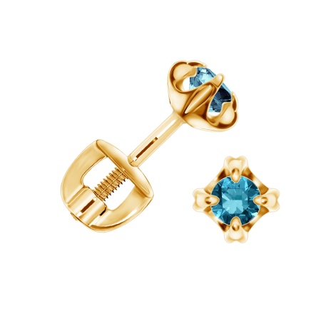 Пусеты из серебра с лондон топазом