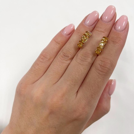 Серьги из серебра с цитринами со скидкой