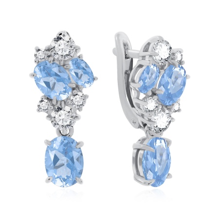 Серьги из серебра с фианитами 2340871941-77 от KRASNOE, металл Серебро, вставка 