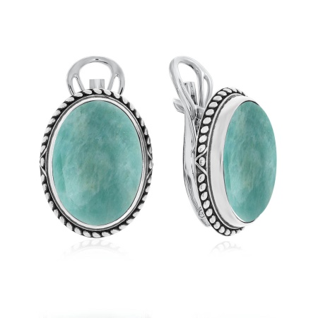 Серьги из серебра с амазонитами