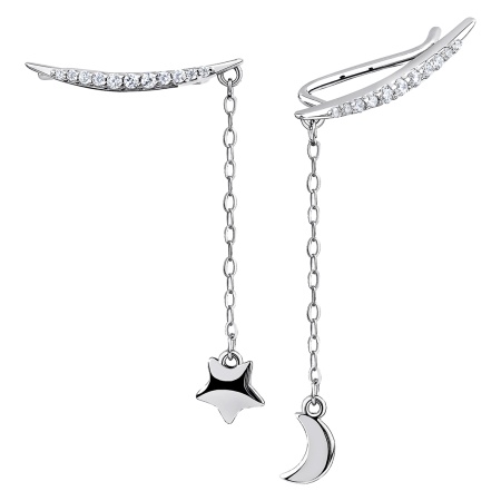 Серьги из серебра с фианитами 2340204903л-11 от KRASNOE, металл Серебро, вставка Фианит