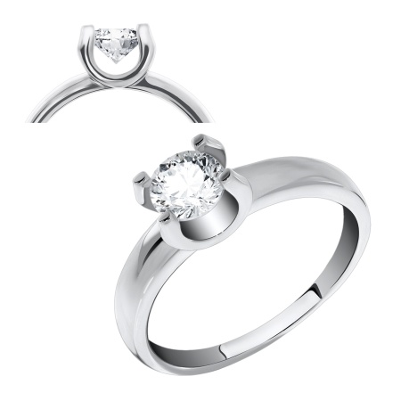 Купить кольцо из серебра с фианитом в интернет-магазине KRASNOE