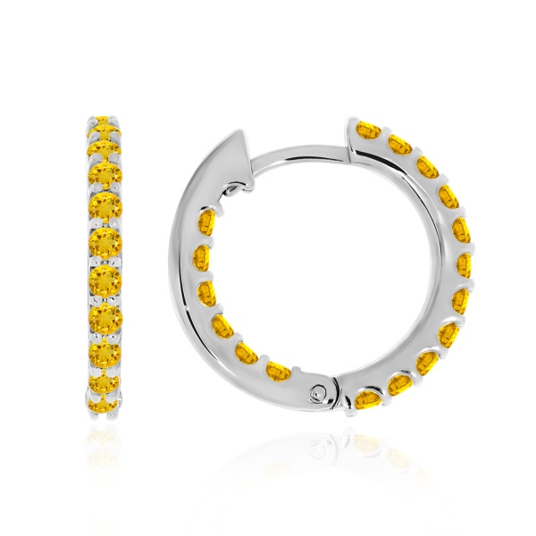 Серьги из серебра с цитринами 2340111315 от KRASNOE, металл Серебро, вставка Цитрин