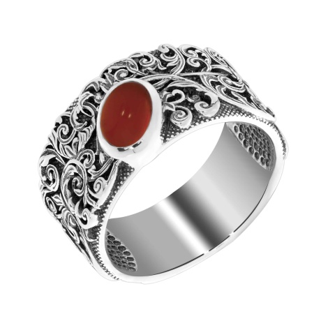 Купить кольцо из серебра с агатом в интернет-магазине KRASNOE