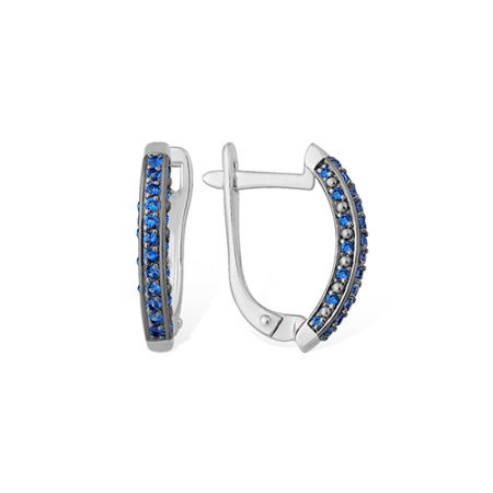 Серьги из серебра с фианитом 1210066414 от KRASNOE, металл Серебро, вставка Фианит