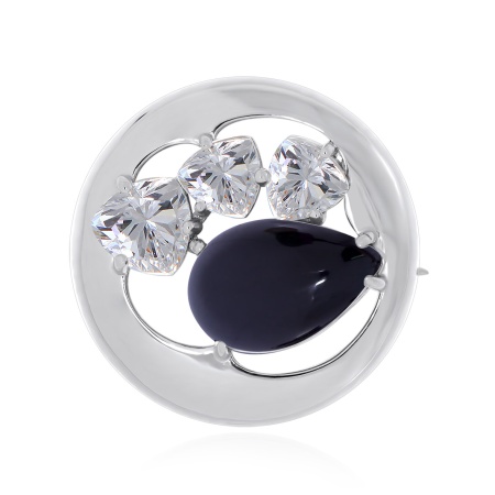 Брошь из серебра с агатом