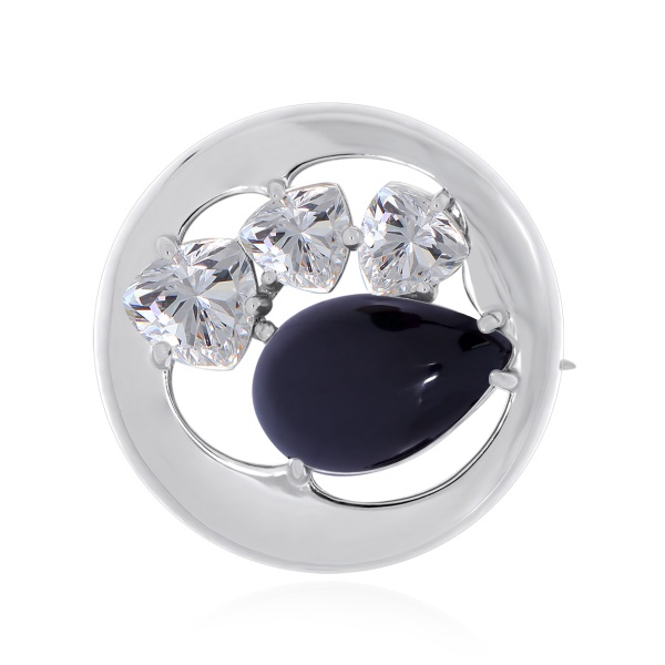 Брошь из серебра с агатом