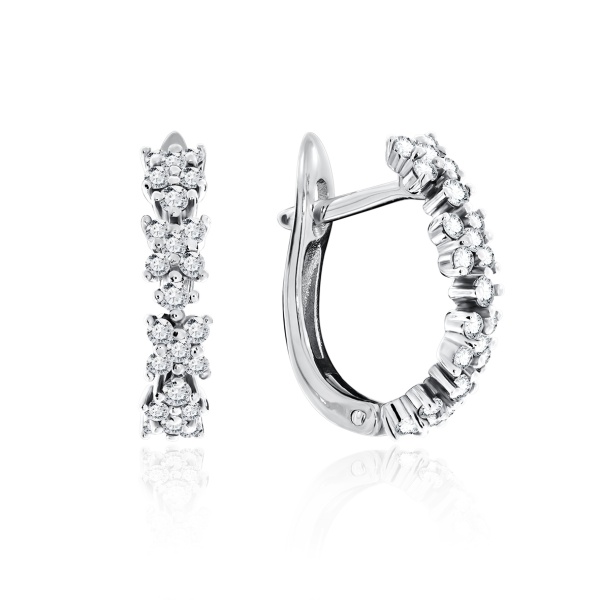 Серьги из серебра с фианитами 2340201318 от KRASNOE, металл Серебро, вставка Фианит