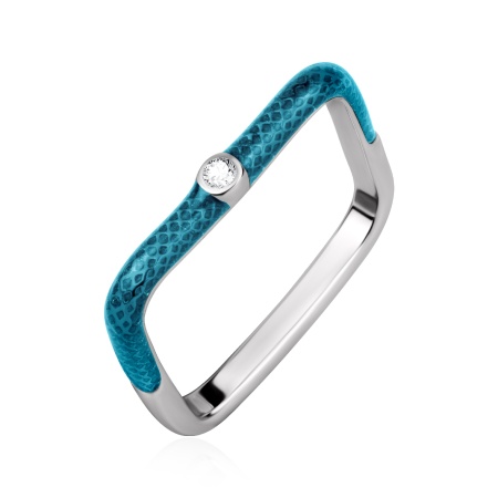 Купить кольцо из серебра с фианитомс эмалью в интернет-магазине KRASNOE