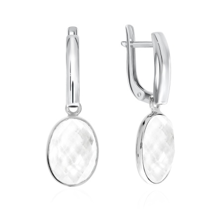 Серьги из серебра с хрусталём 2340522876 от KRASNOE, металл Серебро, вставка Горный хрусталь