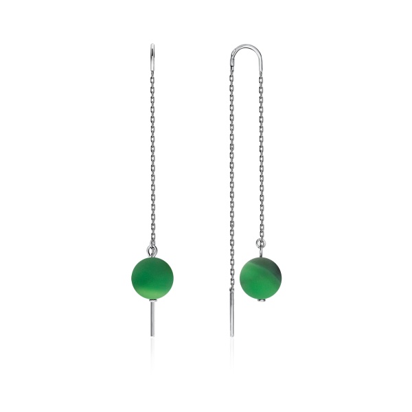 Серьги из серебра с агатами