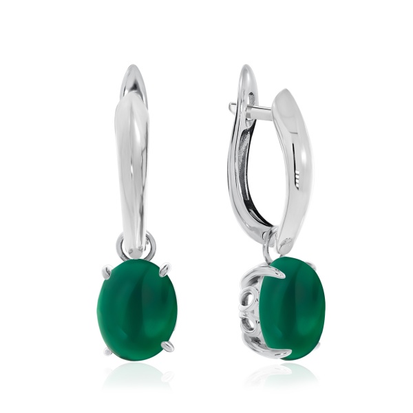 Серьги из серебра с агатами 2340390901-60 от KRASNOE, металл Серебро, вставка Агат